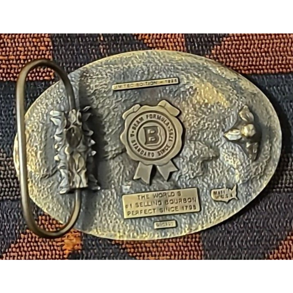Vintage 90s 1996 Jim Bean Belt Buckle Collector Series in Original Packaging USA - Picture 12 of 14